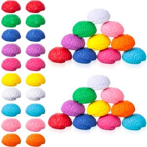 40 Pcs Brain Stress Ball 1.6" Colorful Mini Brain Stress Ball Bulk PU Hand Muscle Exercise Pressure Prop Improve Grip Strength Object Recognition Prop Mold Birthday Party Favors Christmas Fun Gift