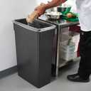 Winco Slender Trash Can, 23-Gallon, Black