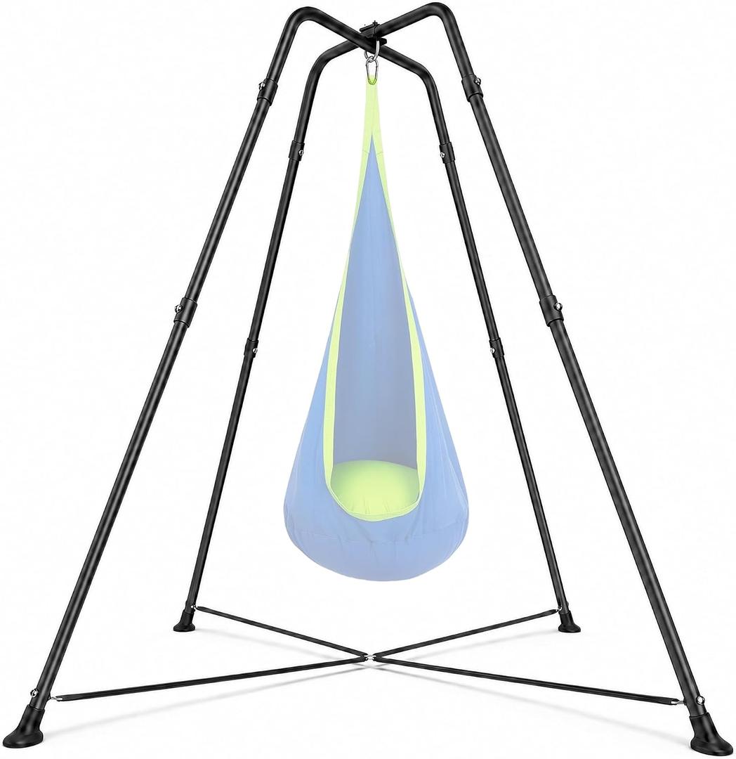 350 lb X-Shaped Metal Swing Stand for Indoor & Outdoor Use | Steel Frame for Indoor & Outdoor Use, Stable X-Shaped Base, Fits Most Sensory Swings, Easy Assembly (Swing Not Included)