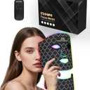 Red Light Photon Facial & Neck Mask with Remote Control, 7 Custom Modes with Infrared, Portable & Rechargeable with Timer for Home Use, 850nm Infrared & Red Light Masks, Black