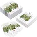 WRAPAHOLIC 50Pcs Christmas Paper Napkins - Winter Watercolor Pine Forest Elk 3-Ply Disposable Luncheon Napkin for Christmas Party Supplies Tableware, Xmas Holiday - 6. 5 x 6.5 In