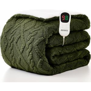 Heated Electric Blanket Full Size-72"x84" Heating Blanket with 10 Heating Levels & 5 Time Settings Over-Heat ProtectionWinter Warmer for Adults with ETL CertificationGreen