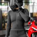 WOSAWE Mesh Motorcycle Jacket Women Padded Motorcycle Shirt with Back Pads Summer Sport Bike Gear (Orange)