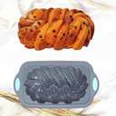 Tongjude 4 Piece Silicone Loaf Pan for Baking, Non-Stick Kitchen Oven Bread Pan, Perfect for Banana Bread, Sandwich, Pound Cake and Meatloaf, 6 Cups, Grey