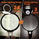 Magnifying Glass with Light Large 5" Lens, Handheld Illuminated Lighted Magnifier 24LED 1UV Light for Seniors, Reading, Coins, Jewelry, Close Work