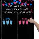 Gender Reveal Party Supplies - 54 Voting Stickers & Large Poster for Baby Shower Games, Boy or Girl Reveal Decorations, Pink & Blue Theme