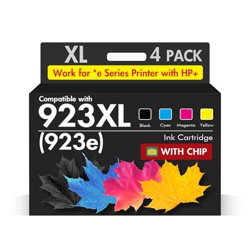 923 923XL 8130e Ink Cartridges Combo Pack: Replacement for HP 923e 923XL 923 Ink Cartridges for HP Printers OfficeJet Pro 8130e 8135e 8138e 8139e 9130 8122e 8120 8124e 8132e 8125e Printer (Black and Cyan Leaking)