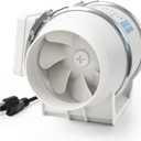 4 Inch Duct Fan, Inline Ventilation Exhaust Fan, 280 CFM Duct Intake High Efficiency Air Fan for Vent Bathroom, Kitchen, Grow Tent, Hydroponics, 3D Printer
