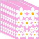 96 Pcs Flower Window Clings Cute Daisy Glass Window Stickers PVC Spring Windows Decals Static Floral Decoration for Home Office School Party Glass Windows Decor