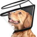 Dog Cone Collar for After Surgery,Transparent Dog Cones Alternative for Small Large Medium Size Dogs,Adjustable Depth Pet Recovery Collars,Elizabethan Collar for Dogs Stop Licking Wound(S)