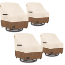 ANartcle Swivel Patio Chair Cover 4 Pack,600D Waterproof Heavy Duty Outdoor Chair Cover(28 W x 33 D x 36 H inches),Patio Furniture Covers,Outdoor Furniture Covers Waterproof,Beige&Brown