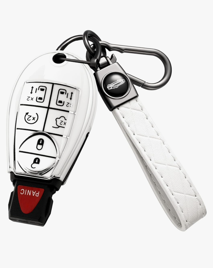 Key Fob Cover with Keychain for Dodge Ram for Chrysler Grand Caravan Charger Challenger Durango Journey Magnum