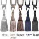 BEL AVENIR 2 Pack Curtain Tiebacks Tassel Drapery Tie-Backs Rope Handmade Holdbacks Home Office Hotel Decorative (Blue, 2 Pack)