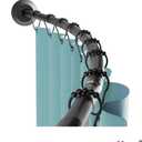 Zenna Home Matte Black, Curved Shower Curtain Rod, Tension or Permanent Mount, Easy Install, Rounded for Extra Room, 50 to 72 Inches