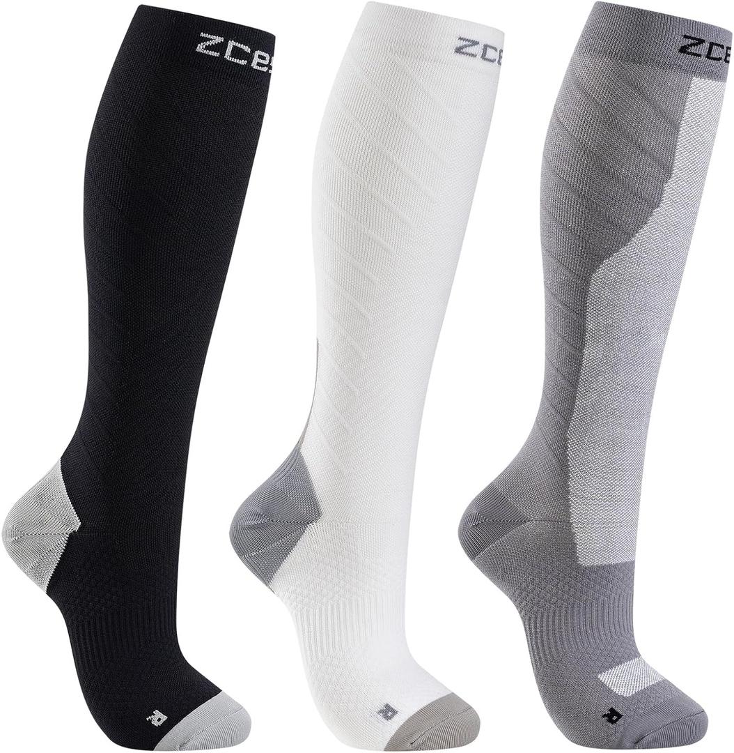 Men & Women's Compression Socks 20-30mmHg 3 Pairs for Nurses,Pregnancy,Travel,Running,Athletic,Cycling