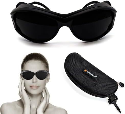 FreeMascot Red Light Therapy Glasses, Laser Safety Glasses IPL 200-2000nm, Eyes Protection for Tanning Goggles and Red Light Therapy