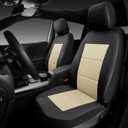 Car Seat Covers Front Only, Automotive Universal Seat Cover Compatible Airbag, Quilting Interior Front Car Seat Covers, Easy Install Seat Covers for Cars, Truck, Van, and SUV, Beige