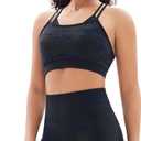 Workout Sets for Women 2 piece Seamless High Waisted Leggings with Sport Yoga Gym Adjustable Bra Medium