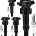 4PCS UF652 Ignition Coils & 93815 Double Iridium Spark Plug Compatible with Hyundai Accent Veloster 2012-2020, Kia Rio Soul 2012-2019 Replace# 273012B100 C1803 5C1860 GN10634