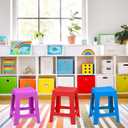 TURSTIN 12 Pack Stackable Classroom Stools Plastic Nesting Round Colorful Indoor/Outdoor Flexible Seating Decorative Chairs for Home Office School Classroom, 16.9 Inches X 10.6 Inches