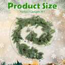 XunYee 9 Feet Christmas Cedar Garland, Realistic Pine Needles Garland with Cones and Eucalyptus Leaves, Artificial Greenery for Mantle, Stair, Doorway, or Xmas Holiday Decoration