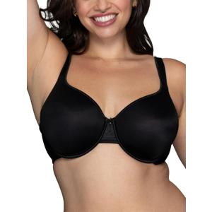Vanity Fair Women's Bra with 2-Way Convertible Straps, Body Caress Full Coverage, Lightly Lined Cups Up to Dd (Black, L)