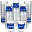 Funnymoom 100 Pcs 16oz 2026 Graduation Cups Disposable Graduation Plastic Cups Class of 2026 Celebration Grad Party Favors(Blue, Black)