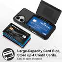 ZIYE Designed for iPhone 17 Wallet Case with Card Holder,Store up 4 Credit Card Case Anti-Scratch Shockproof Cover Compatible with iPhone 17 6.3 Inch Black