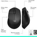 Logitech M330 Silent Wireless Mouse, 2.4GHz with USB Receiver, Optical Tracking, Quiet & Lightweight, Long Battery Life, for PC, Mac, Laptop, Chromebook - Black