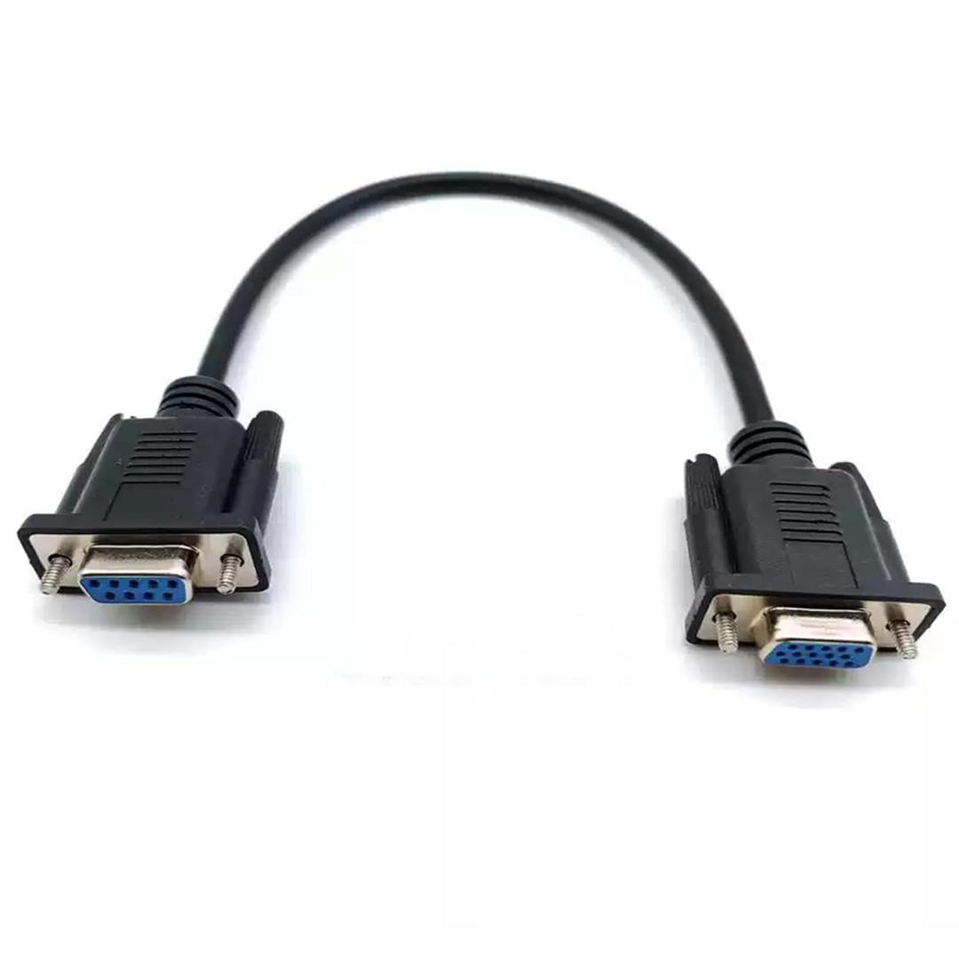 DB9 Female to VGA Female 15Pin Three-Row Signal Transmission Cable, VGA to DB9 Serial RS232 Data Cable for Mutual Transmission of Signals Between 9Pin Video Devices and Computers 50CM