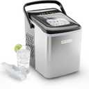 Iceman Dual-Size Countertop Ice Maker Machine, Portable, Creates 2 Cube Sizes in 6 Mins, Holds 1.3 lb. of Ice, Makes up to 26 lb in 24 Hours, Self-Cleaning Scoop Included, Stainless-Steel