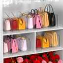 Rose Purse Dividers for Closet, 2 Pack Clear Clutch Purse Closet Organizers, Adjustable Handbag Storage Organizers, Plastic Bookshelf Separator Dividers for Bedroom Office