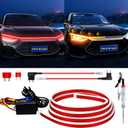 Sequential Turn Signal Led Light Strip Dynamic Scan Start Up Hood Lights Flexible DRL Daytime Running Light for Car,Truck,SUV,Dual Color Red Amber Flowing Switchback 12V 70inch /1.8M (1Set)