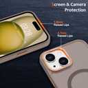 Anuck Case for iPhone 15 Case Magnetic Phone Case Compatible with MagSafe, Soft TPU Bumper Hard Translucent Matte Back Slim Fit Shockproof Protective Cover for Men Women Girls - Brown