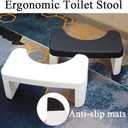 HI FINE CARE Folding Toilet Stool - Foldable Squatting Poop Stool for Bathroom | Splicable Foot Stool | Potty Accessories (White)