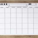 DesignOvation Beatrice Framed Magnetic Dry Erase Monthly Calendar, 23x29, Rustic Brown