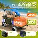 Beach Wagon with Extended Tailgate, 9" Big Sand-Proof Wheels, Heavy Duty 440lbs Folding Wagon Cart, 41" Utility Wagon with Side Bag, Adjustable Handle for Sand, Outdoor