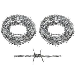 Real Barbed Wire 120ft 15.5 Gauge 4 Point - Great for Crafts, Fences, and Critter Deterrent