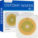 LotFancy Skin Barrier with Non-Woven Border for Two-Piece Drainable Pouch, 10 Pcs Ostomy Wafers for Colostomy Ileostomy Stoma Care, Cut-to-Fit, Ileostomy Supplies