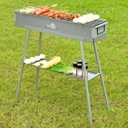 WILLBBQ Charcoal Grill Tailgate Parties, Patio, Beach Barbecues, Backyard Gatherings,Alloy Steel BBQ Barbecue Outdoor Grilling with Durable Support Frame and Dual Adjustable Vents (31.6x7.1x5.1 inch)