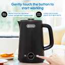 Arofeer 1.7L(57oz) Large Electric Kettle Temperature Control, 7+Cups Electric Tea Kettle for Coffee&Tea, 2 quarts Big Hot Water Kettle Electric with,1200W,Keep Warm-Black
