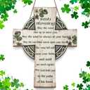 Anglechic St Patrick's Day Door Decorations Green Welcome Front Door Sign Wooden Sign with Irish Blessing Hanging Decoration Clover Home Wall Decor Irish Gifts(White,Vintage Style)