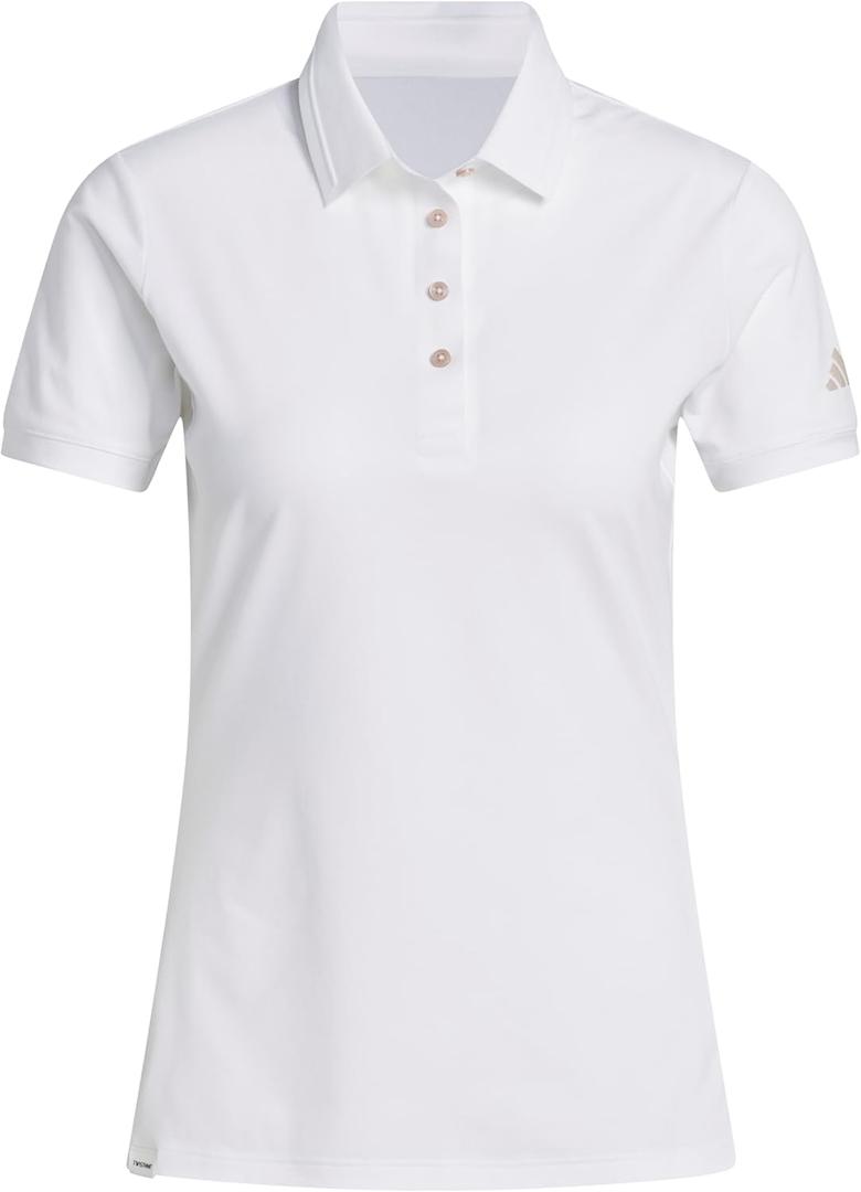 adidas Women's Ultimate365 Tour Twistknit Polo Shirt (X-Large, White)