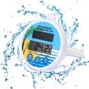 Digital Solar Pool Thermometer Floating Water Thermometer Temperature Gauge for Hot Tub Bath Spa, Summer