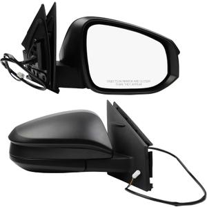 Dasbecan Right Passenger Side Door Mirror Assembly Compatible with Toyota RAV4 2013 2014 2015 Power Glass Manual Folding Non-Heated Textured Black Replaces TO1321309 879100R070 (3 Pins)