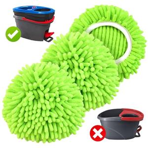 Mop Replace Head for O Cedar, Spin Mop Heads Replacements for Ocedar RinseClean 2 Tank Spin Mop, Chenille Duster for Ocedar Mop Include 3 Pack Microfiber Chenille Mop Pad for Ocedar Spin Mop