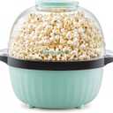 Elite Gourmet EPM145M 18-cup Hot Oil Stirring Popcorn Popper w/Measuring Cap & Reversible Serving Bowl & Butter Melting Tray, Great for Parties, Movie Night, Anytime Snack, Safety ETL Approved, Mint