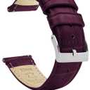 BARTON WATCH BANDS, 12mm Merlot - Alligator Grain - Quick Release Leather Watch Bands