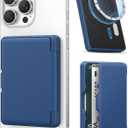 BXYJY for MagSafe Phone Wallet, Magnetic Credit Card Holder(45 Cards), RFID Blocking Protection, Builtin Mirror, Men Women Wallet for iPhone 16/15/14/13/12 Series, Not for iPhone 13/12 Mini, Blue