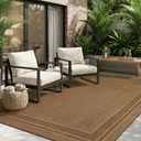 MontVoo-Outdoor Rug-Patio Rug 6x9 ft Polypropylene Indoor Outdoor Rugs Outdoor Carpet for Patio Deck Balcony Porch, Textured Weave, Durable for High Traffic, Fade-Resistant, Modern Neutral Brown